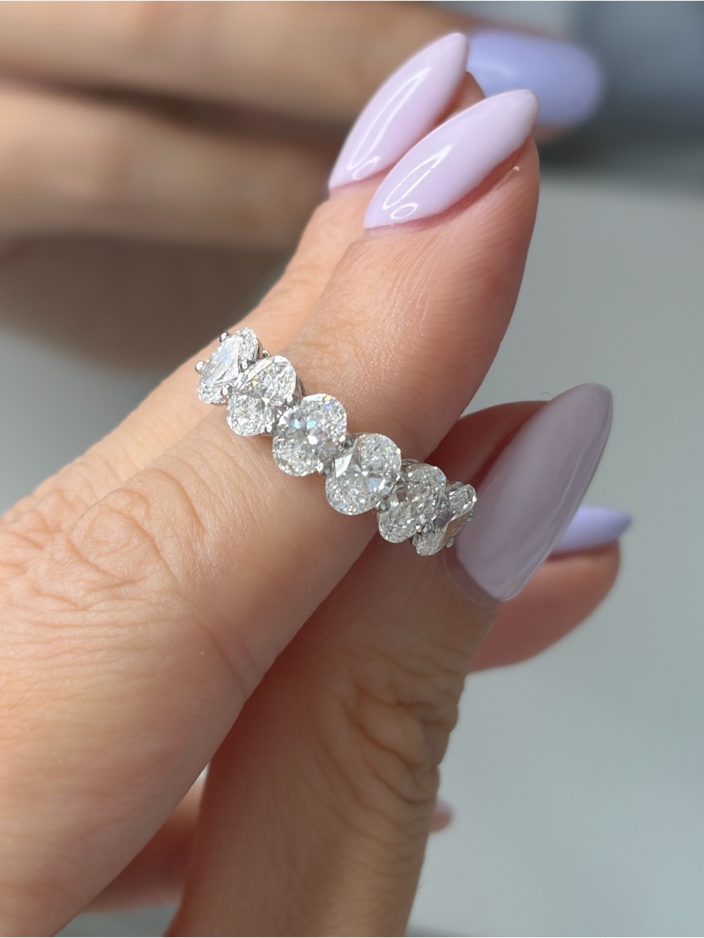 Lab Grown Diamond Cluster Eternity Band